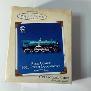 2002 Hallmark Keepsake Blue Comet 400E Steam Locomotive LIONEL Ornament- new